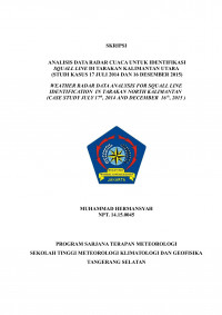 Image of ANALISIS DATA RADAR CUACA UNTUK IDENTIFIKASI 
SQUALL LINE DI TARAKAN KALIMANTAN UTARA
 (STUDI KASUS 17 JULI 2014 DAN 16 DESEMBER 2015)