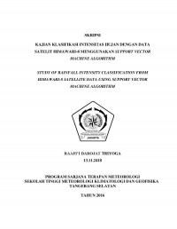 Image of KAJIAN KLASIFIKASI INTENSITAS HUJAN DENGAN DATA SATELIT HIMAWARI-8 MENGGUNAKAN SUPPORT VECTOR MACHINE ALGORITHM