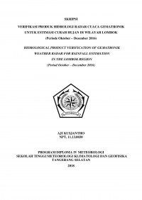 Image of VERIFIKASI PRODUK HIDROLOGI RADAR CUACA GEMATRONIK UNTUK ESTIMASI CURAH HUJAN DI WILAYAH LOMBOK