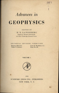Image of Advances in Geophysics volume 1