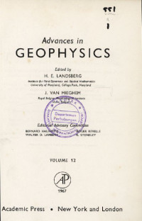Image of Advances in Geophysics volume 12