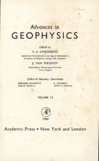 Image of Advances in Geophysics volume 13