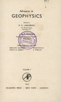 Image of Advances in Geophysics volume 7