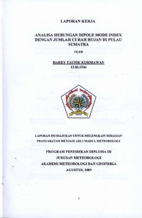 Image of Analisa Hubungan Dipole Mode Index Jumlah Curah Hujan Di Pulau Sumatera
