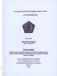 Image of Analisa Kecepatan Semu Gempa Alor 12 November 2004
