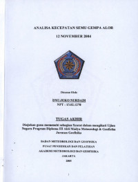 Image of Analisa Kecepatan Semu Gempa Alor