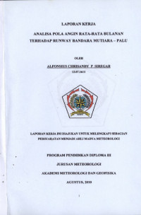 Image of Analisa Pola Angin Rata-Rata Bulanan Terhadap Runway Bandara Mutiara-palu