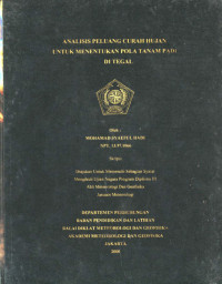 Image of Analisis Peluang Curah Hujan untuk Menentukan Pola Tanam Padi Di Tegal