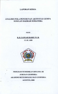 Image of Analisis Pola Penurunan Aktivitas Gempa Susulan Daerah Sumatra