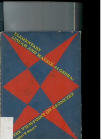 Image of Elementary linear and matrix algebra,the viewpoint of geometry