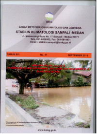 Image of BMKG STASIUN KLIMATOLOGI SAMPALI-MEDAN TAHUN XVI NO.11 SEPTEMBER 2016