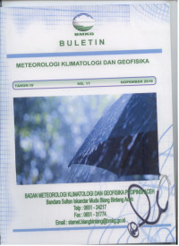Image of BADAN METEOROLOGI KLIMATALOGI DAN GEOFISIKA PROPINSI ACEH TAHUN IV NO.11 NOPEMBER 2016
