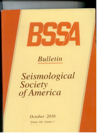 Image of BSSA BULETIN SEISMOLOGICAL SOCIETY OF AMERICA PKTOBER 2016 VOLUME 106. NUMBER 5
