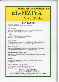 Image of Jurnal fisika al-fiziyah v0l.VII,NO.1,Oktober 2013