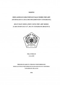 Image of SIMULASI HUJAN LEBAT MENGGUNAKAN MODEL WRF-ARW (STUDI KASUS 11 JULI 2013 DI KABUPATEN TANGERANG)