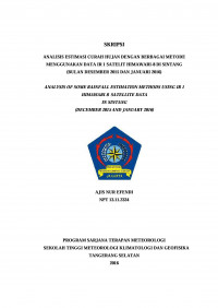 Image of ANALISIS ESTIMASI CURAH HUJAN DENGAN BERBAGAI METODE MENGGUNAKAN DATA IR 1 SATELIT HIMAWARI-8 DI SINTANG (BULAN DESEMBER 2015 DAN JANUARI 2016)