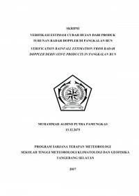 Image of VERIFIKASI ESTIMASI CURAH HUJAN DARI PRODUK TURUNAN RADAR DOPPLER DI PANGKALAN BUN