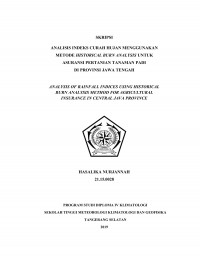 Image of Analisis Indeks Curah Hujan Menggunakan Metode Historical Burn Analysis Untuk Asuransi Pertanian Tanaman Padi di Provinsi Jawa Tengah