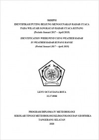 Image of Identifikasi Puting Beliung Menggunakan Radar Cuaca Pada Wilayah Jangkauan Radar Cuaca Kupang (Periode Januari 2017 - April 2019)