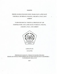 Image of PROFIL KLIMATOLOGIS SUHU UDARA DAN LAPSE RATE VERTIKAL DI MEDAN, PADANG, JAKARTA, PALU, DAN AMBON