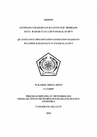 Image of ESTIMASI CURAH HUJAN KUANTITATIF BERBASIS DATA RADAR CUACA DI PANGKALAN BUN