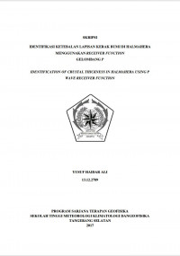 Image of Identifikasi Ketebalan Lapisan Kerak Bumi di Halmahera menggunakan Receiver function Gelombang P