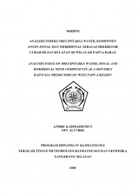 Image of Analisis Indeks Precipitable Water, Komponen Angin Zonal dan Meridional Sebagai Prediktor Curah Hujan Bulanan di Wilayah Papua Barat