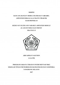 Image of RANCANG BANGUN MODUL FILTER DAN VARIABEL AMPLIFIER SEBAGAI ALAT BANTU PRAKTIK ELEKTRONIKA II