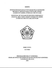 Image of Potensi Penggenangan Tsunami di Wilayah Pesisir Bengkulu Menggunakan Software ComMIT (Community Model Interface for Tsunami)