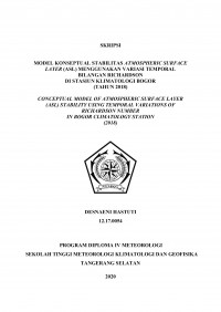 Image of Model Konseptual Stabilitas Atmospheric Surface Layer (ASL) Menggunakan Variasi Temporal Bilangan Richardson di Stasiun Klimatologi Bogor (Tahun 2018)