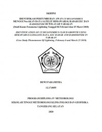 Image of Identifikasi Pertumbuhan Awan Cumulonimbus Menggunakan Data Satelit Himawari-8, Radar EEC dan Radiosonde di Wilayah Tarakan (Studi Kasus Fenomena Lightning Tanggal 06 Februari dan 25 Maret 2018)