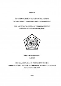 Image of SISTEM MONITORING TANAH TANAMAN CABAI MENGGUNAKAN WIRELESS SENSOR NETWORK (WSN)