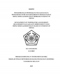 Image of PENGEMBANGAN PENINGKATAN KUALITAS DATA PENGUKURAN SUHU DAN KELEMBAPAN MENGGUNAKAN TRIPLE MODULAR REDUNDANT BERBASIS INTERNET OF THINGS