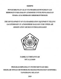 Image of PENGEMBANGAN ALAT STANDARISASI PENGISIAN GAS HIDROGEN PADA BALON ATMOSFER UNTUK PENGAMATAN UDARA ATAS BERBASIS MIKROKONTROLER