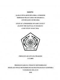 Image of KAJIAN PENGARUH DINAMIKA ATMOSFER TERHADAP HUJAN LEBAT DI SURABAYA (STUDI KASUS 30 MEI 2016)