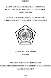 Image of KAJIAN KETINGGIAN LAPISAN BATAS ATMOSFER DI WILAYAH MEDAN DAN AMBON SELAMA PERIODE TAHUN 2014-2018