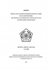 Image of Perancangan Sistem Informasi Kendali Akses Ruang Server BMKG