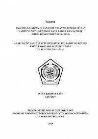 Image of Analisis Kejadian Hujan Es di Wilayah Bengkulu dan Lampung Menggunakan Data Radar dan Satelit (Studi Kasus Tahun 2018 - 2019)
