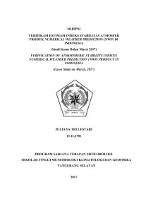 Image of VERIFIKASI ESTIMASI INDEKS STABILITAS ATMOSFER PRODUK NUMERICAL WEATHER PREDICTION (NWP) DI INDONESIA (Studi Kasus Bulan Maret 2017)