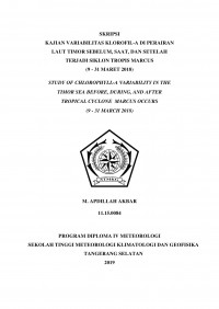 Image of Kajian Variabilitas Klorofil-A di Perairan Laut Timor Sebelum, Saat, dan Setelah Terjadi Siklon Tropis Marcus (9 - 31 Maret 2018)