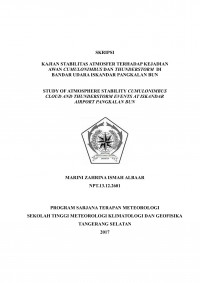 Image of KAJIAN STABILITAS ATMOSFER TERHADAP KEJADIAN AWAN CUMULONIMBUS DAN THUNDERSTORM DI BANDAR UDARA ISKANDAR PANGKALAN BUN