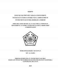 Image of KWH METER PORTABLE SEBAGAI MONITORING PEMAKAIAN ENERGI LISTRIK PADA LABORATORIUM INSTRUMENTASI STMKG BERBASIS ANDROID