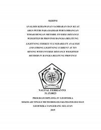 Image of Analisis Kerawanan Sambaran dan Kuat Arus Petir Pada Daerah Pertambangan Timah Dengan Metode Inverse Distance Weighted di Provinsi Bangka Belitung