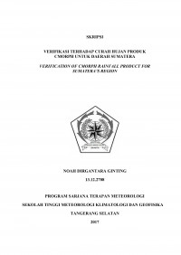 Image of VERIFIKASI TERHADAP CURAH HUJAN PRODUK CMORPH UNTUK DAERAH SUMATERA