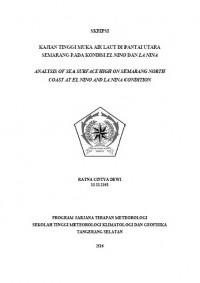 Image of KAJIAN TINGGI MUKA AIR LAUT DI PANTAI UTARA SEMARANG PADA KONDISI EL NINO DAN LA NINA