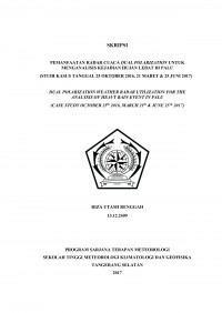 Image of PEMANFAATAN RADAR CUACA DUAL POLARIZATION UNTUK MENGANALISIS KEJADIAN HUJAN LEBAT DI PALU (STUDI KASUS TANGGAL 25 OKTOBER 2016, 21 MARET & 25 JUNI 2017)