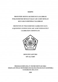Image of PROTOTIPE SISTEM AKUISISI DATA KALIBRASI PYRANOMETER MENGGUNAKAN ADC 24 BIT DENGAN KELUARAN SERTIFIKAT KALIBRASI