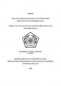 Image of RANCANG BANGUN DAN KAJIAN GAIN ANTENA TIPE DIRECTIONAL DAN OMNIDIRECTIONAL