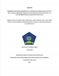Image of PREDIKSI POTENSI KEKERINGAN TERHADAP KEBAKARAN HUTAN DAN LAHAN MENGGUNAKAN STANDARDIZED PRECIPITATION INDEX DI PROVINSI KALIMANTAN SELATAN