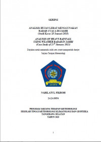 Image of JURNAL ANALISIS HUJAN LEBAT MENGGUNAKAN 
RADAR CUACA DI JAMBI 
(Studi Kasus 25 Januari 2015)